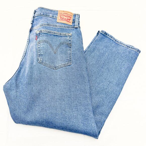 Levi's Wedgie Straight Button Fly Denim Jeans Size 32 x 28 - Picture 9 of 9